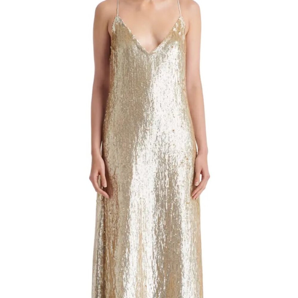 TWP Josephine Sequin Sleeveless Silk Gown